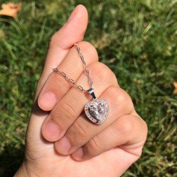 Producto - Conjunto cadena + dije corazon doble