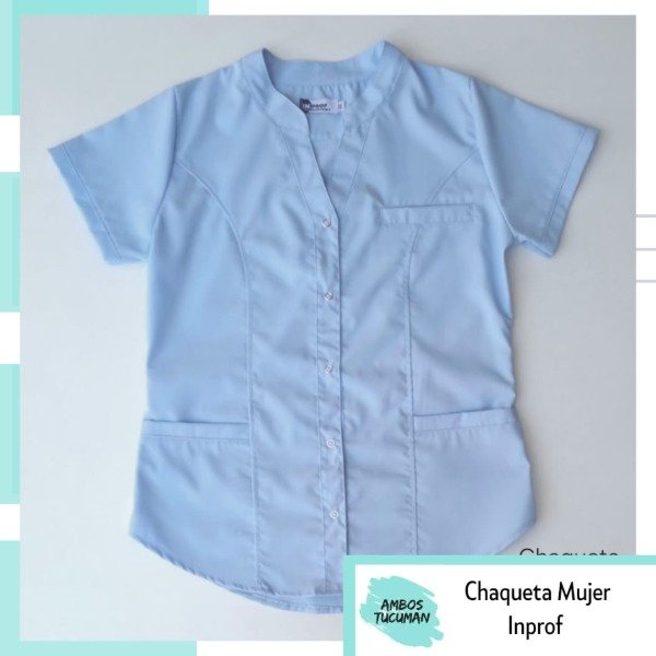 Producto - Chaqueta Inprof Celeste Lisa con Broche