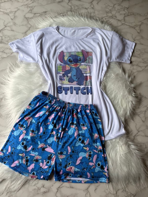 Producto - Pijama animado corto de modal soft c/ modal y lycra - Stitch Azul
