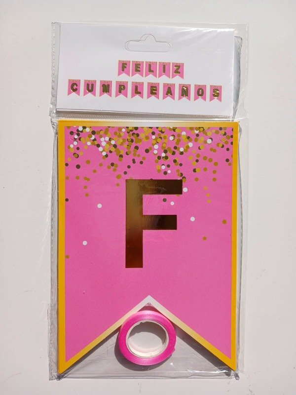 Producto - Banderín Confetti "FC" Rosa