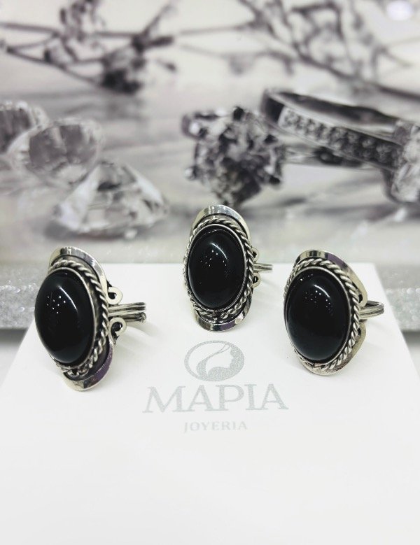 Producto - ANILLO PIEDRA NATURAL REGULABLE ALPACA - 1
