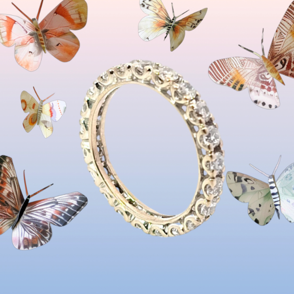 Producto - Alianza sin fin eternity oro blanco 18 k cubic talla brillante - 1