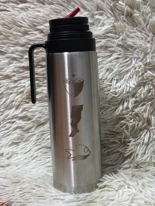 Producto - Termo Grabado Plateado 1LT