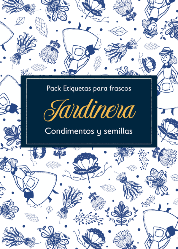 Producto - Pack de etiquetas descargables "Jardinera" Condimentos y semillas