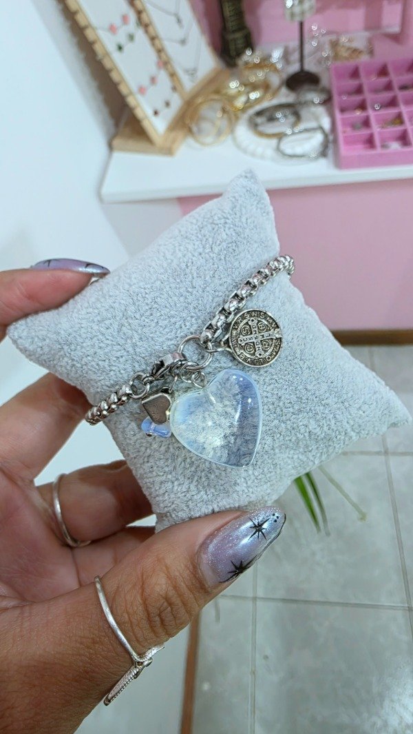 Producto - Pulsera corazon opalina AQ