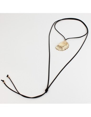 Producto - Collar gamuza Oyster Gold Negro