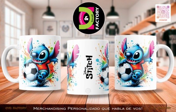 Producto - Taza Stitch Futbol - TZ-RT-BL-11OZ-311-STC-FTB