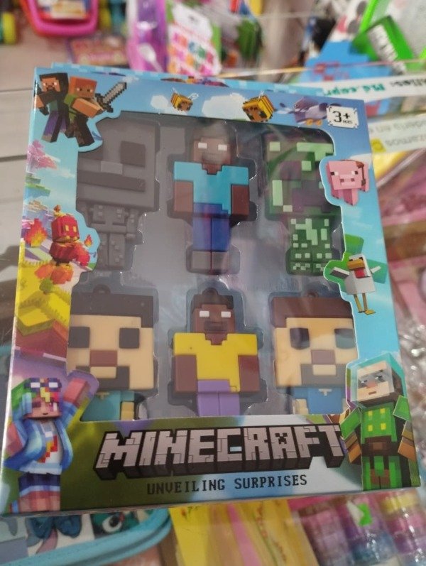 Producto - Muñequitos de goma llavero minecraft