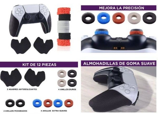Producto - AGARRE ANTIDESLIZANTE SILICONA PARA JOYSTICK PS5 KIT 12 EN 1
