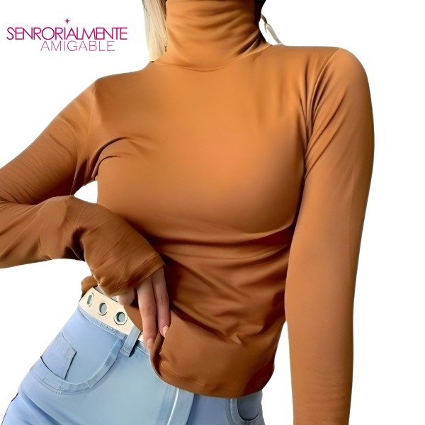 Producto - Polera cuello alto Morley Frizada interna Talle M