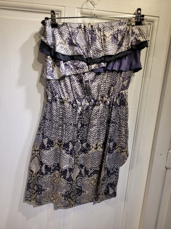 Producto - Vestido JAZMÍN CHEBAR strapless animal print reptil Talle 2 - PRECIO: 76X