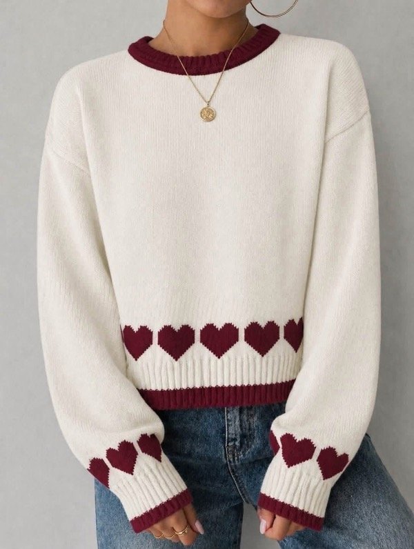 Producto - Sweter corazón blanco