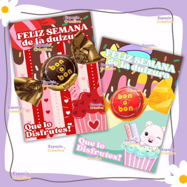 Producto - Tarjetas para Semana de la Dulzura - Pack de 10 Diseños