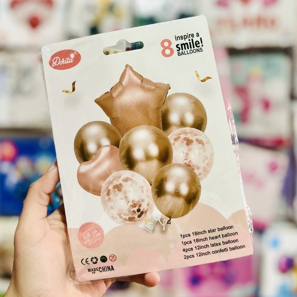 Producto - Set de Globos Rosa Gold 8pcs