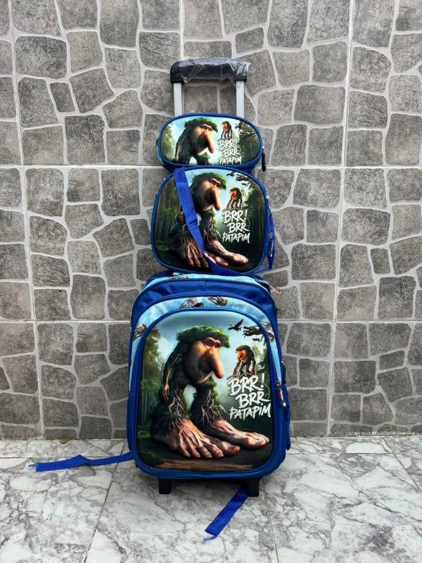 Producto - MOCHILA GRANDE 3 PIEZAS C/CARRITO VARON ART.610