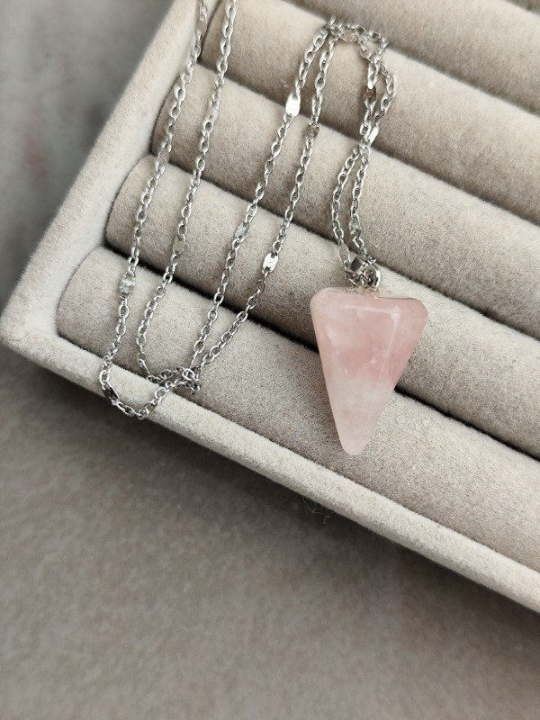 Producto - Collar Mini péndulo Cuarzo Rosa