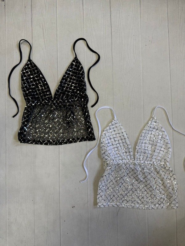 Producto - [5664] Top V p/atar espalda descubierta red "Rombos"