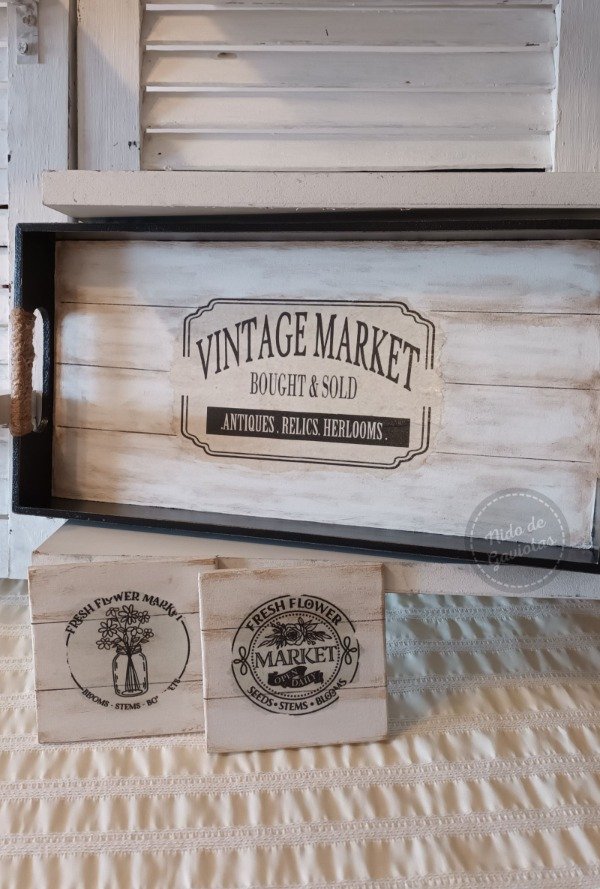 Producto - BANDEJA ESTILO VINTAGE FARMER "VINTAGE MARKET"