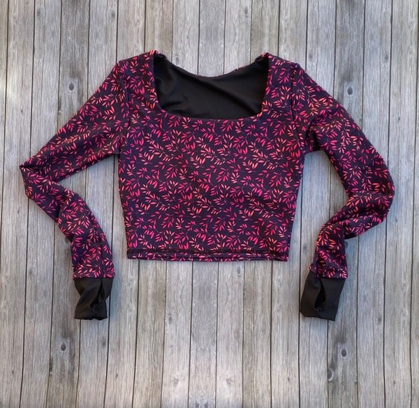 Producto - Crop Margarita manga larga estampado