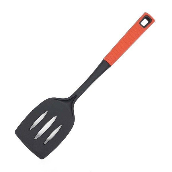 Producto - ESPATULA CALADA NYLON MANGO ROJO CRYSTAL ROCK