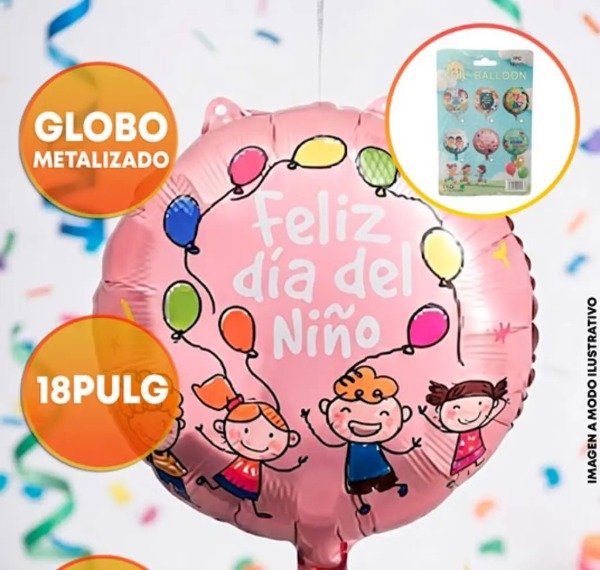 Producto - Dia del Niño - Rosa Globitos 18"