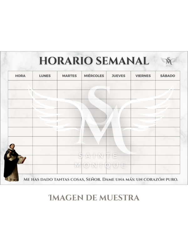 Producto - Horario semanal DIGITAL - Santo Tomás de Aquino