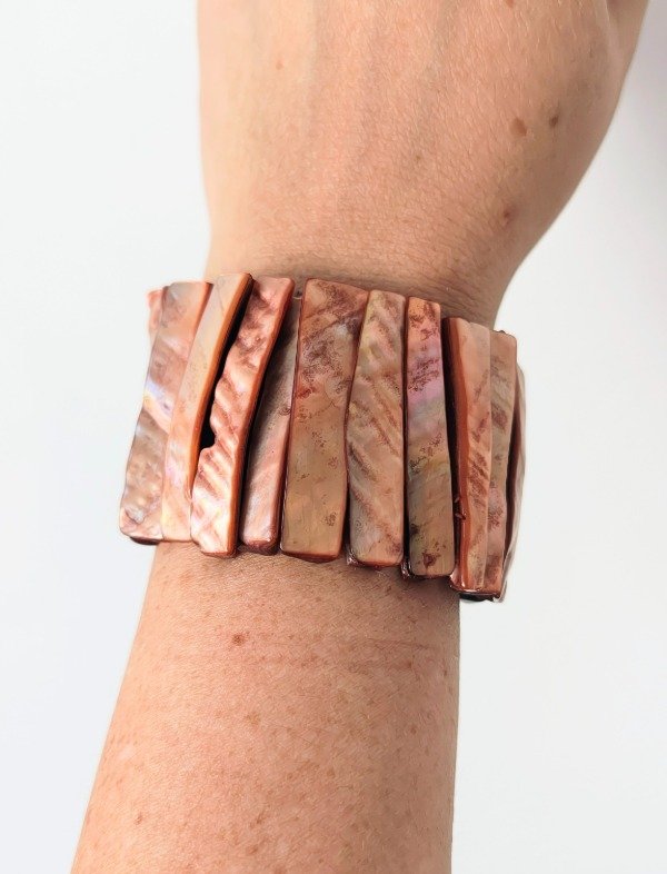 Producto - Pulsera de Piedra Nácar Ocre