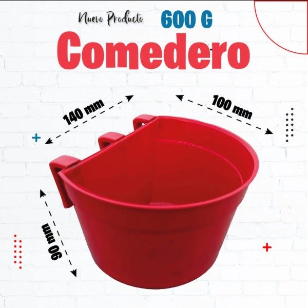 Producto - COMEDERO Y BEBEDERO MEDIA CAÑA GRANDE DE 600GR