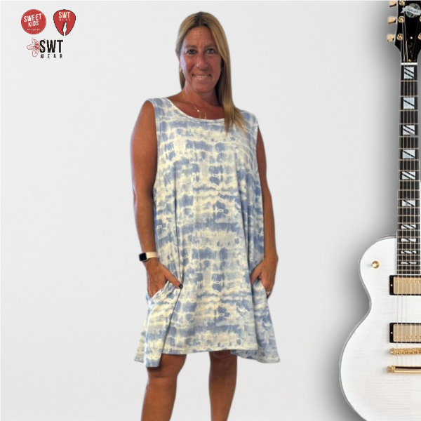 Producto - Vestido Morley SIN MANGAS HOJAS BATIK con Bolsillos