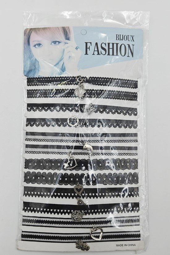 Producto - CHOCKER NEGRO CON DIJE X 12 PCS EN CARD 1623-2