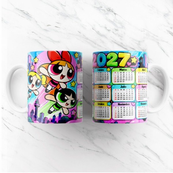 Producto - Plantillas Tazas Calendarios 2027 Infantiles Sublimar Personajes #T802 - 6