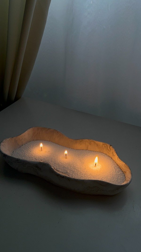 Producto - CUENCO IRREGULAR + VELA EN PERLAS
