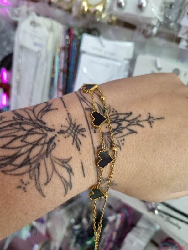 Producto - Pulsera doble c/ Corazones y Perlas - 1