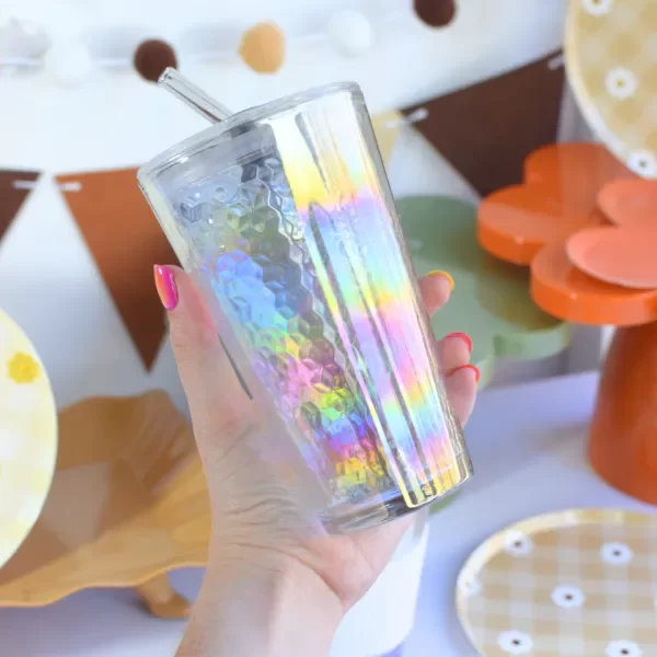 Producto - Vaso de vidrio iridicente