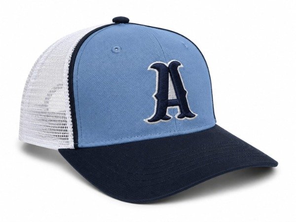Producto - Gorra con trucker letra "A" azul celeste