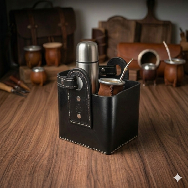 Producto - Canasta de Cuero Cuadrada