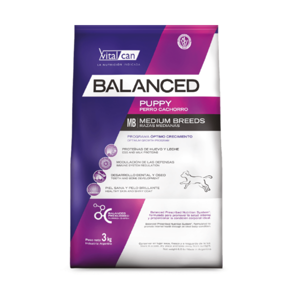 Producto - Vitalcan Balance perros cachorros razas medianas 3 Kg