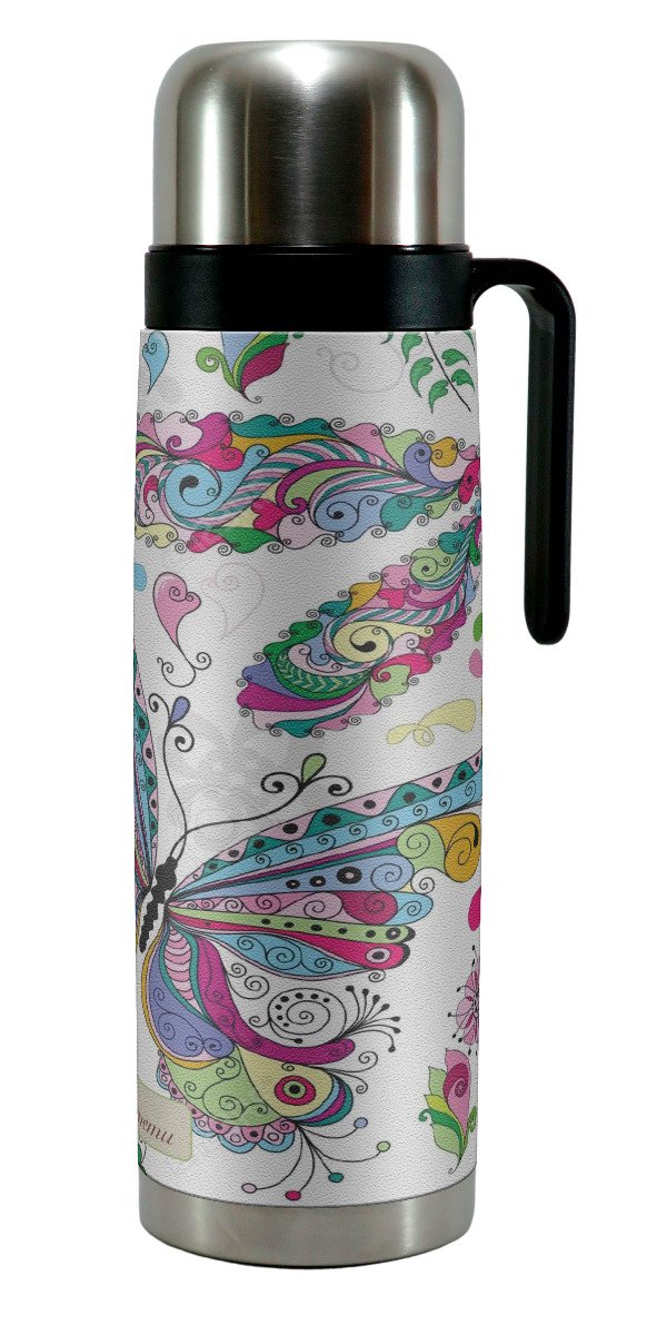 Producto - TERMO ACERO MEDIA MANIJA 1L ECOCUERO LIBELULAS