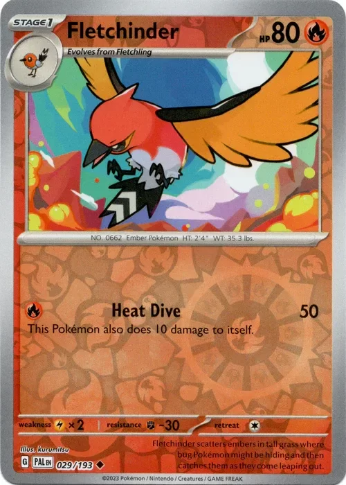 Producto - Fletchinder - 029/193 - Paldea Evolved - Reverse Holo