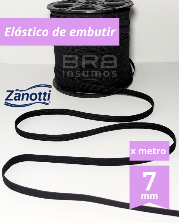 Producto - Elástico de Embutir Juiz 7 de Zanotti - Negro (x Metro)