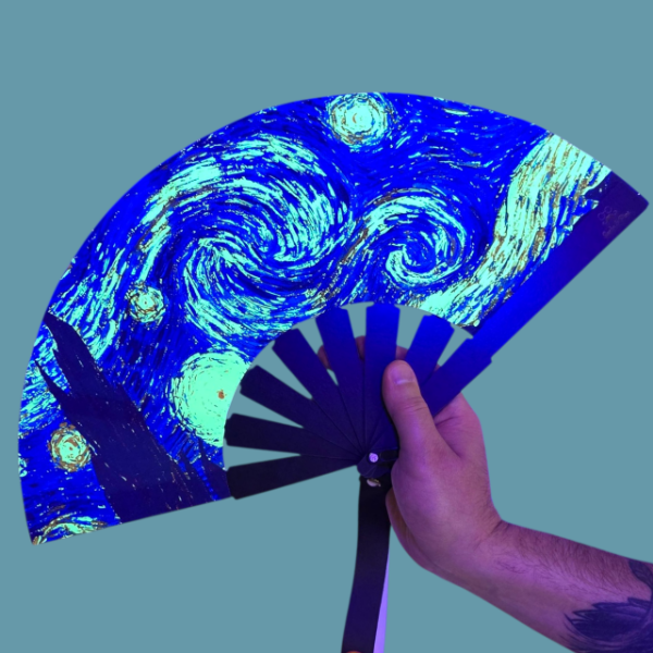 Producto - Abanico NEÓN "La Noche Estrellada" -Con accesorios-