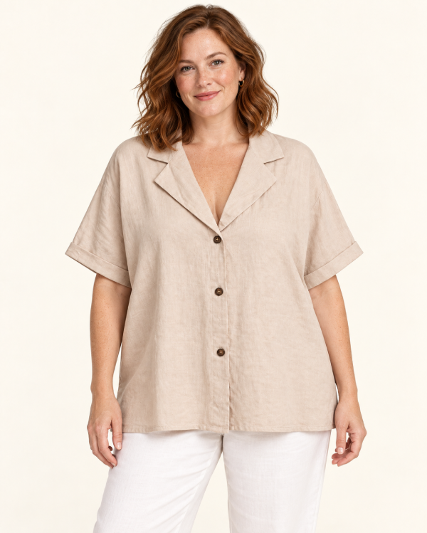 Producto - Camisa Lino Elastizado Manga Corta - 1
