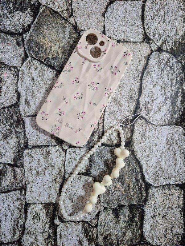 Producto - Funda tpu diseño flores Iphone 15 natural