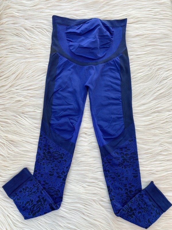 Producto - Maternal Lycra flower contenedora para embarazadas 2060 azul SEAMLESS M