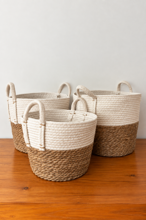 Producto - Canasto Yute Bicolor - 2