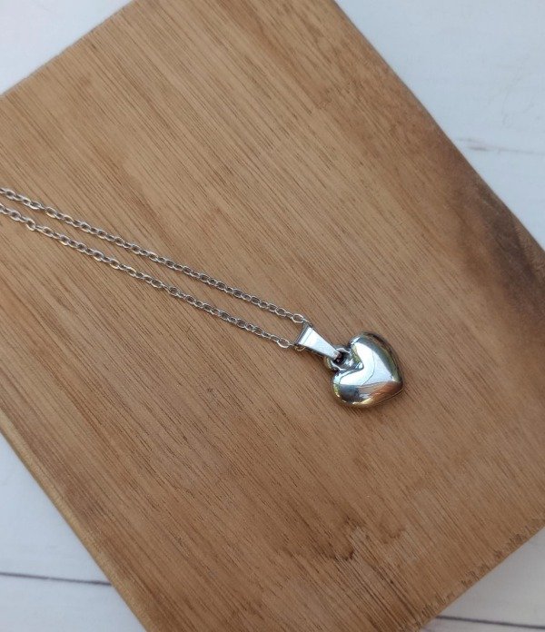 Producto - Collar Corazón inflado - Acero quirúrgico