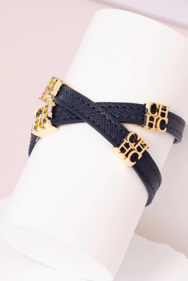 Producto - Pulsera Carolina azul en cuero pu y acero