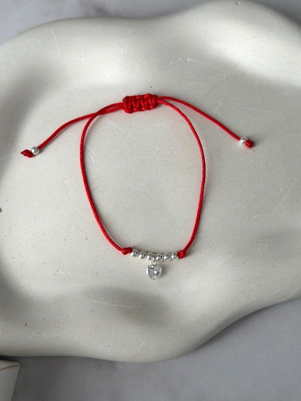 Producto - Pulsera hilo rojo heart cristal - 1