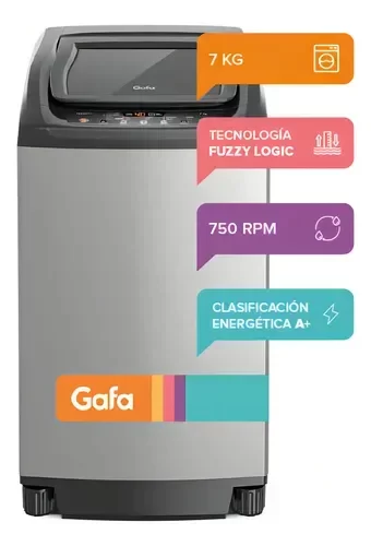 Producto - LAVARROPAS CARGA SUPERIOR GAFA FUZZYFIT 7KG 750 RPM