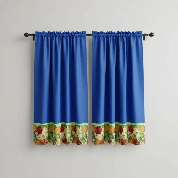 Producto - JUEGO DE CORTINAS AZUL PARA BAJO MESADA CON GUARDA - 2